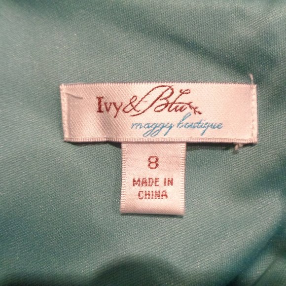 Ivy & Blu Gorgeous Cocktail Dress Blue and Black Lace Overlay Size 8 - Picture 4 of 4